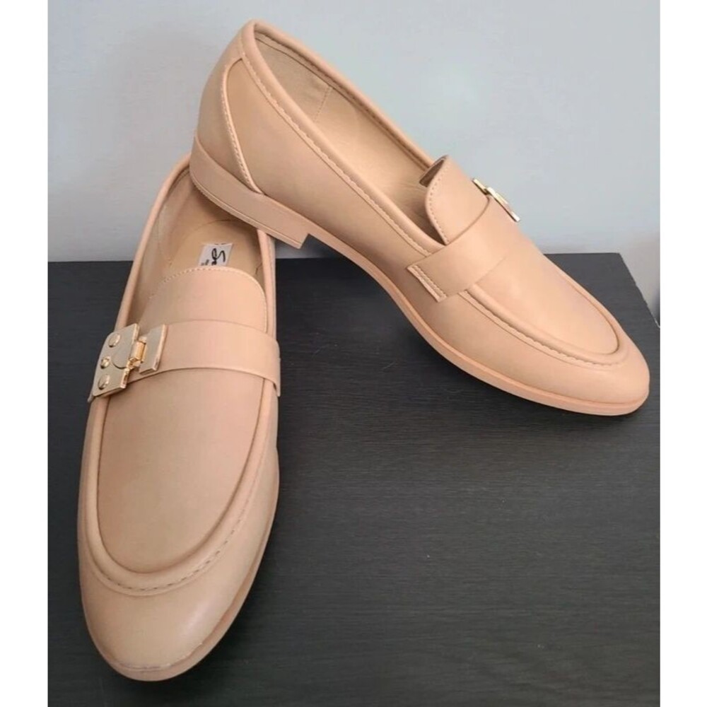 New Seven7 Tan Slip On Faux Leather Loafers Sz 8.5